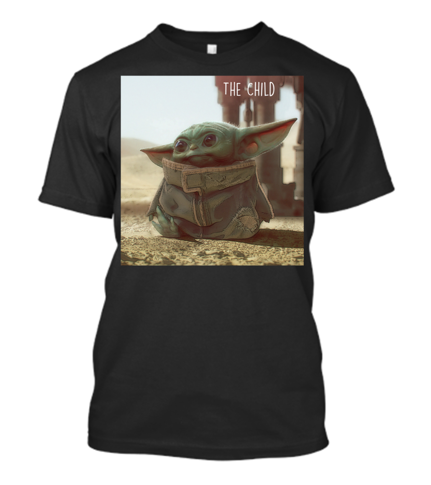 Star Wars The Mandalorian The Child Cute Scene Desert Background T-Shirt
