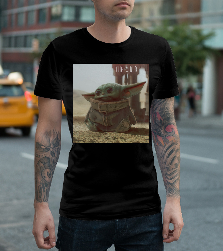 Star Wars The Mandalorian The Child Cute Scene Desert Background T-Shirt