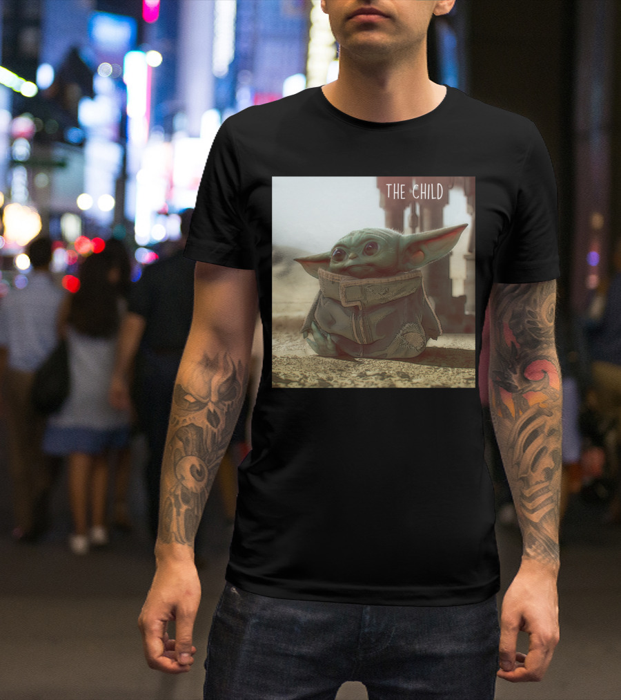 Star Wars The Mandalorian The Child Cute Scene Desert Background T-Shirt