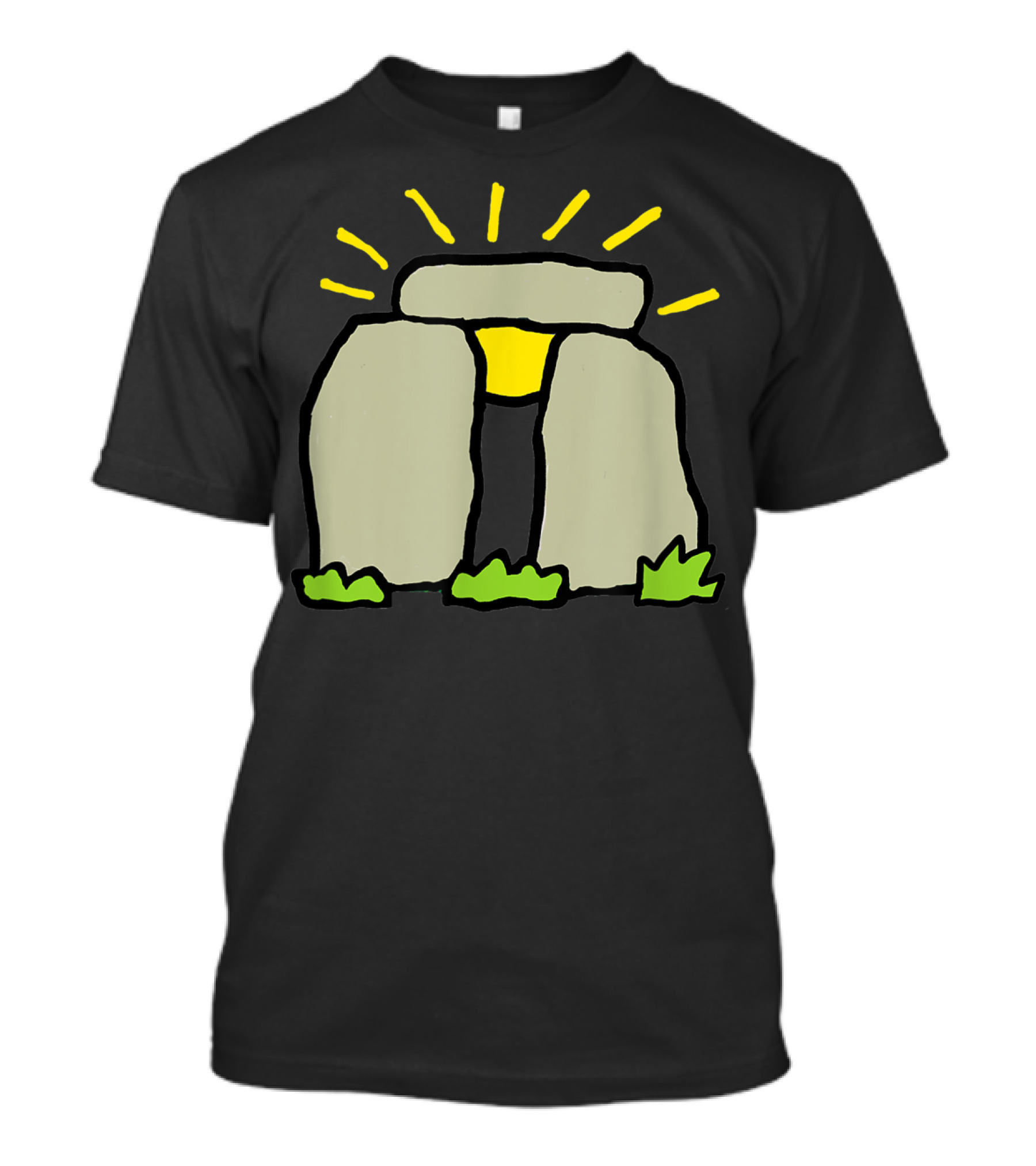 Stonehenge Sunlight Illustration With Green Grass T-Shirt
