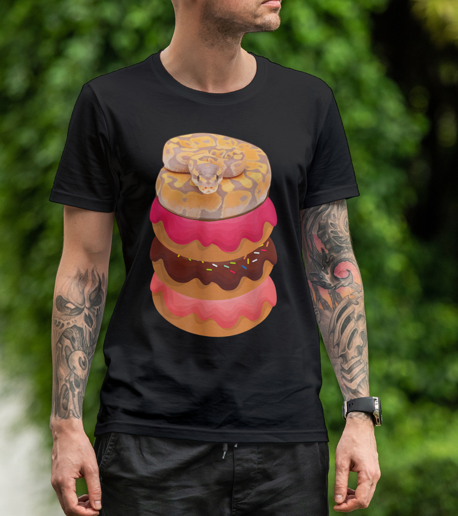 Ball Python Snakes On Colorful Donuts Stack T-Shirt