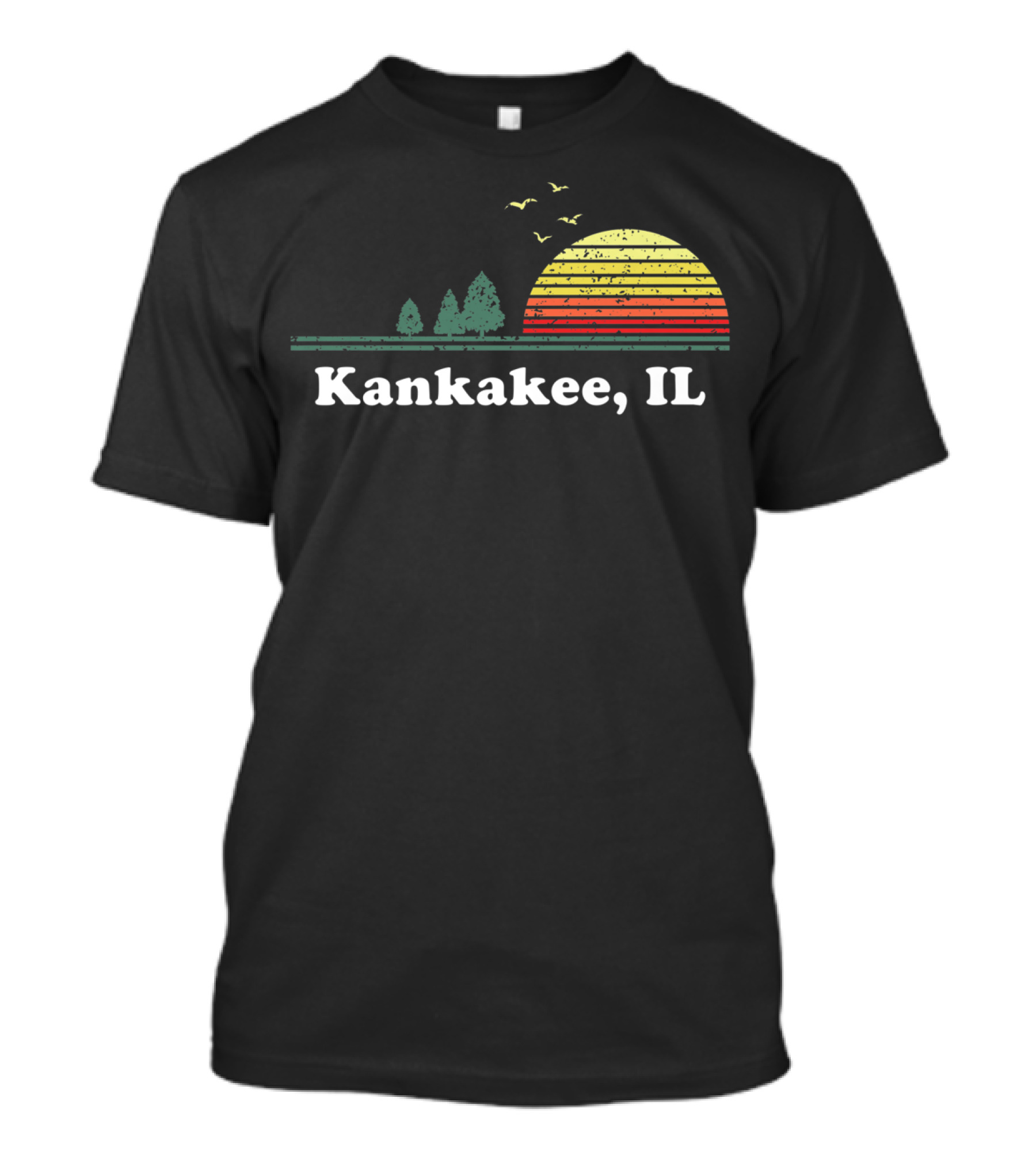 Kankakee IL Vintage Sunset Scene T-Shirt
