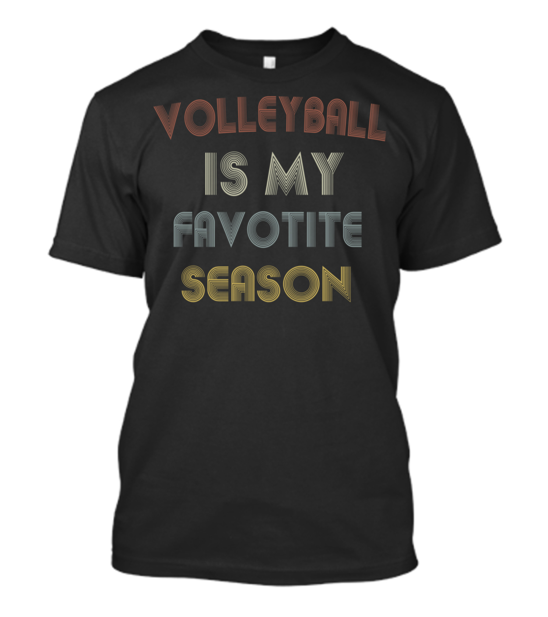Volleyball Is My Favorite Season Retro Typography T-Shirt
