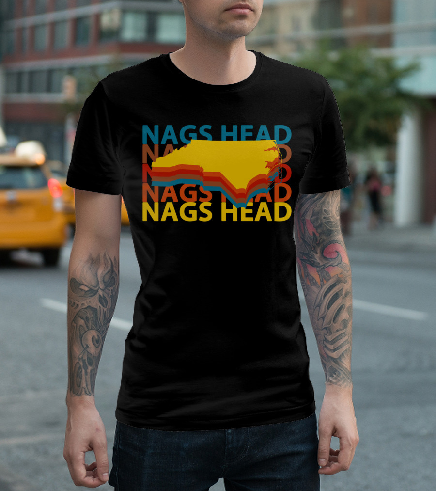 Nags Head NC Outer Banks Layered Map T-Shirt