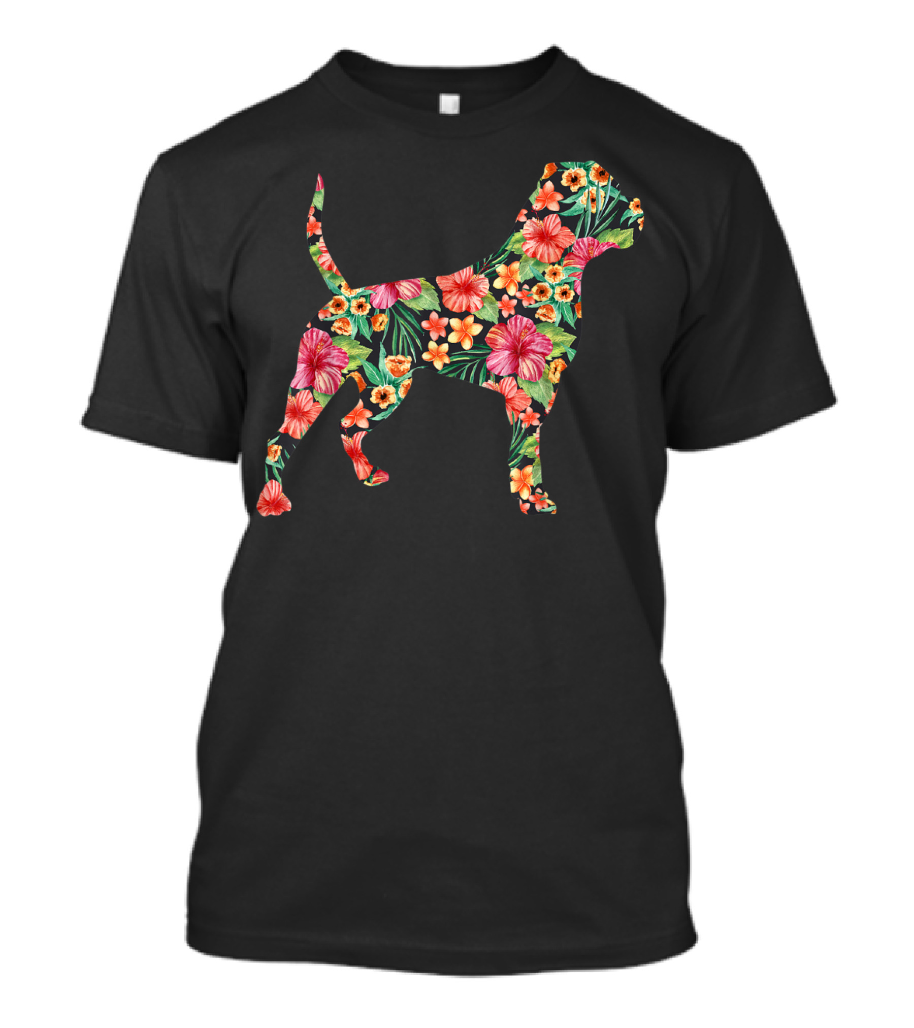 American Bulldog Floral Pattern Funny Dog T-Shirt