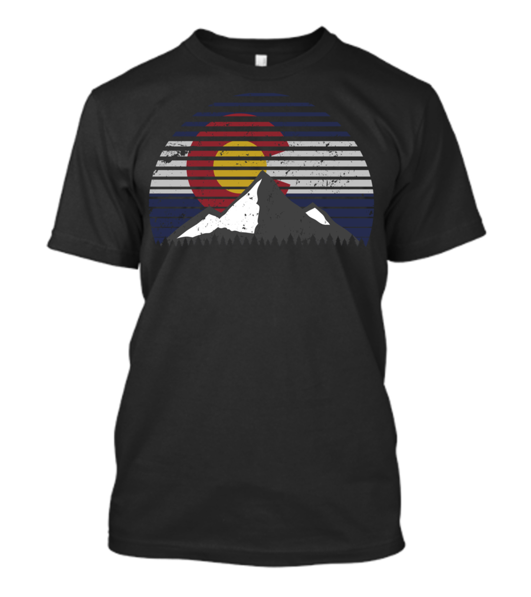 Colorado Flag With Mountain And Stripes T-Shirt