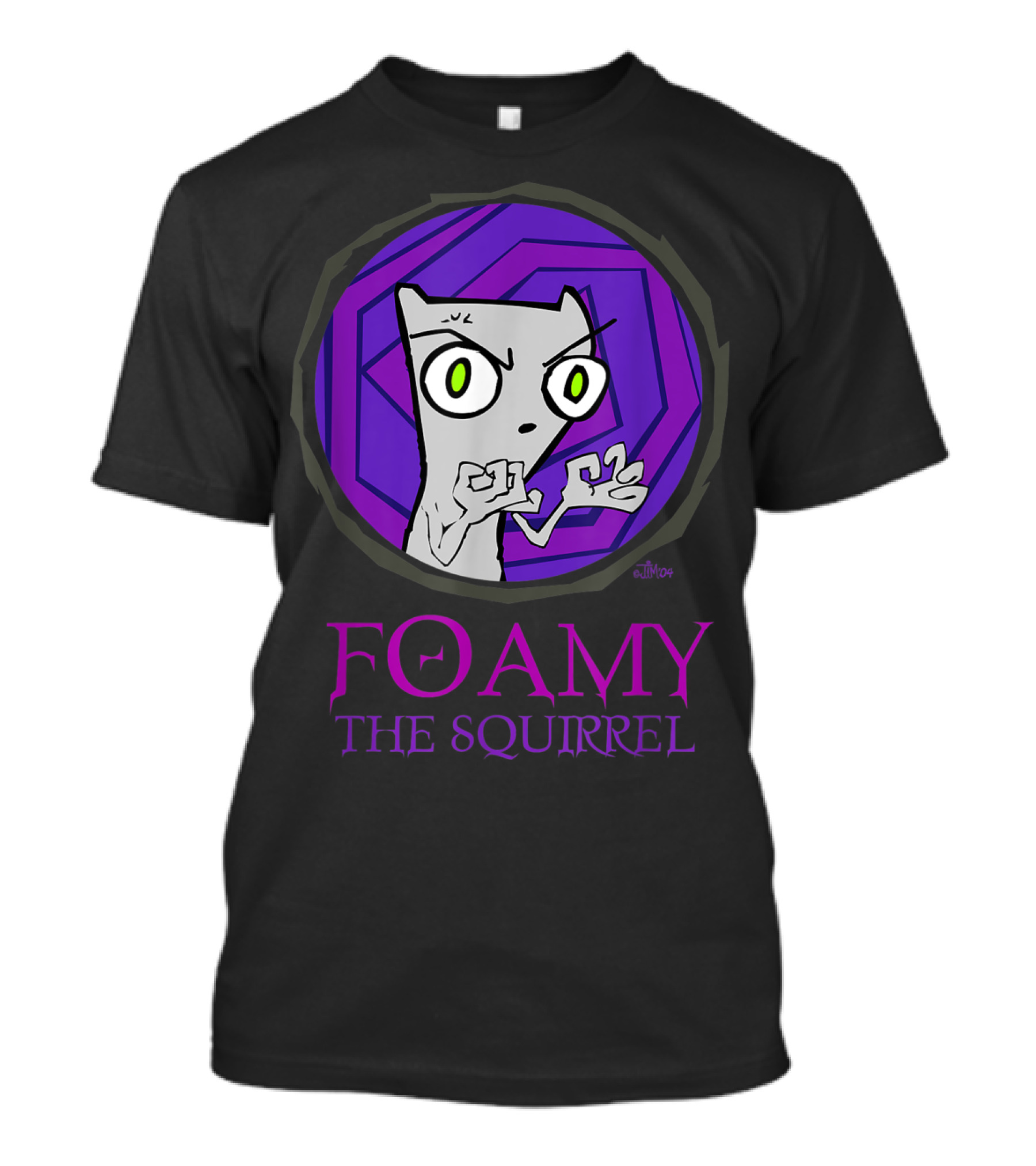 Foamy The Squirrel Classic Series Angry Cartoon Character T-Shirt