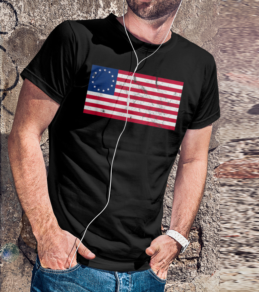 Betsy Ross Flag USA United States Of America Thirteen Colonies T-Shirt