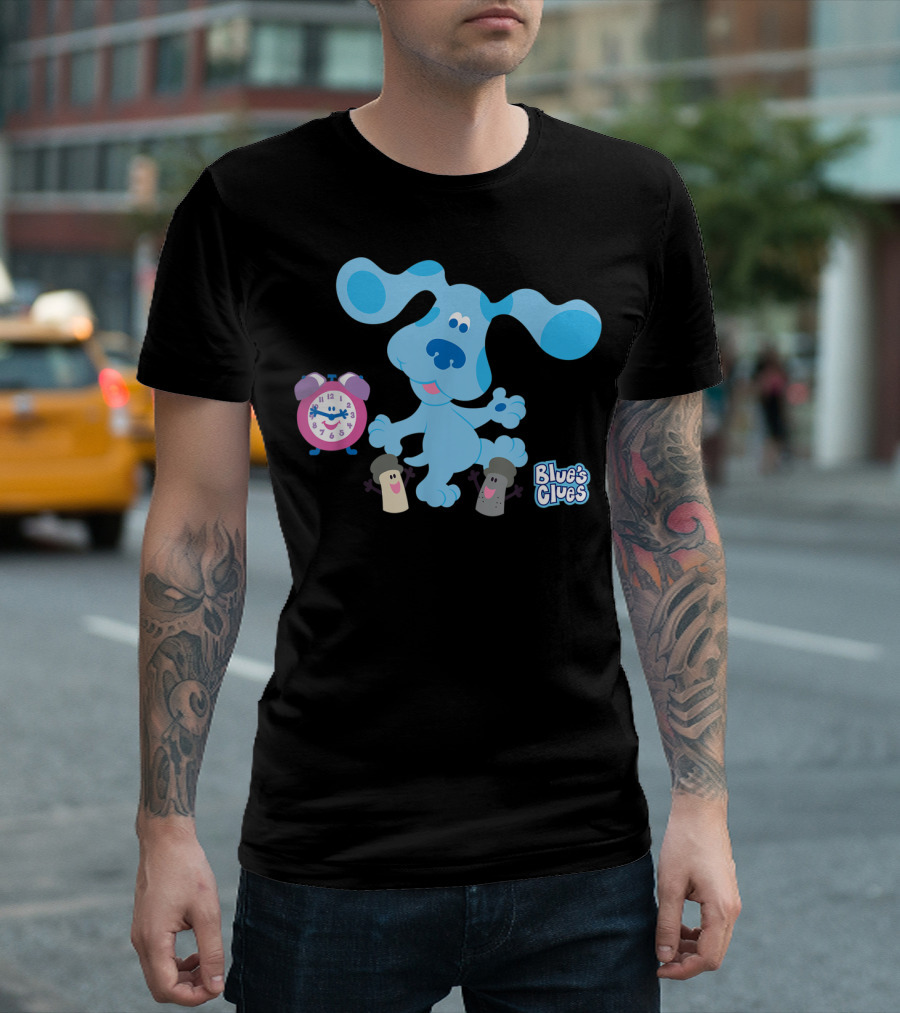 Blue's Clues Classic Group With Blue, Alarm Clock, Salt, And Pepper T-Shirt