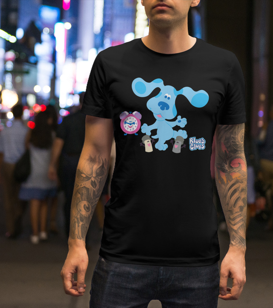 Blue's Clues Classic Group With Blue, Alarm Clock, Salt, And Pepper T-Shirt
