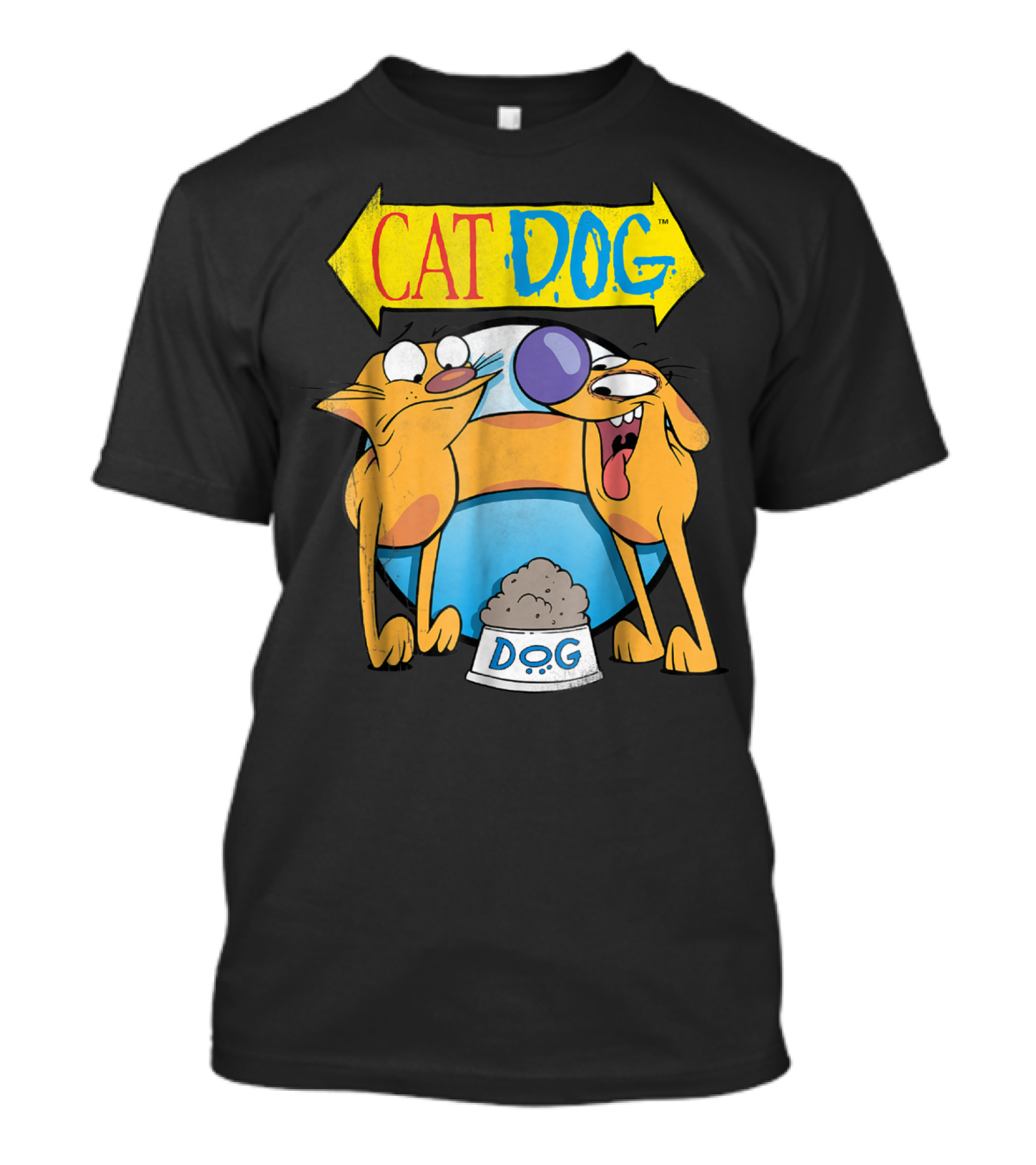 CatDog Classic Cat Dog Bowl Logo Nickelodeon Series T-Shirt