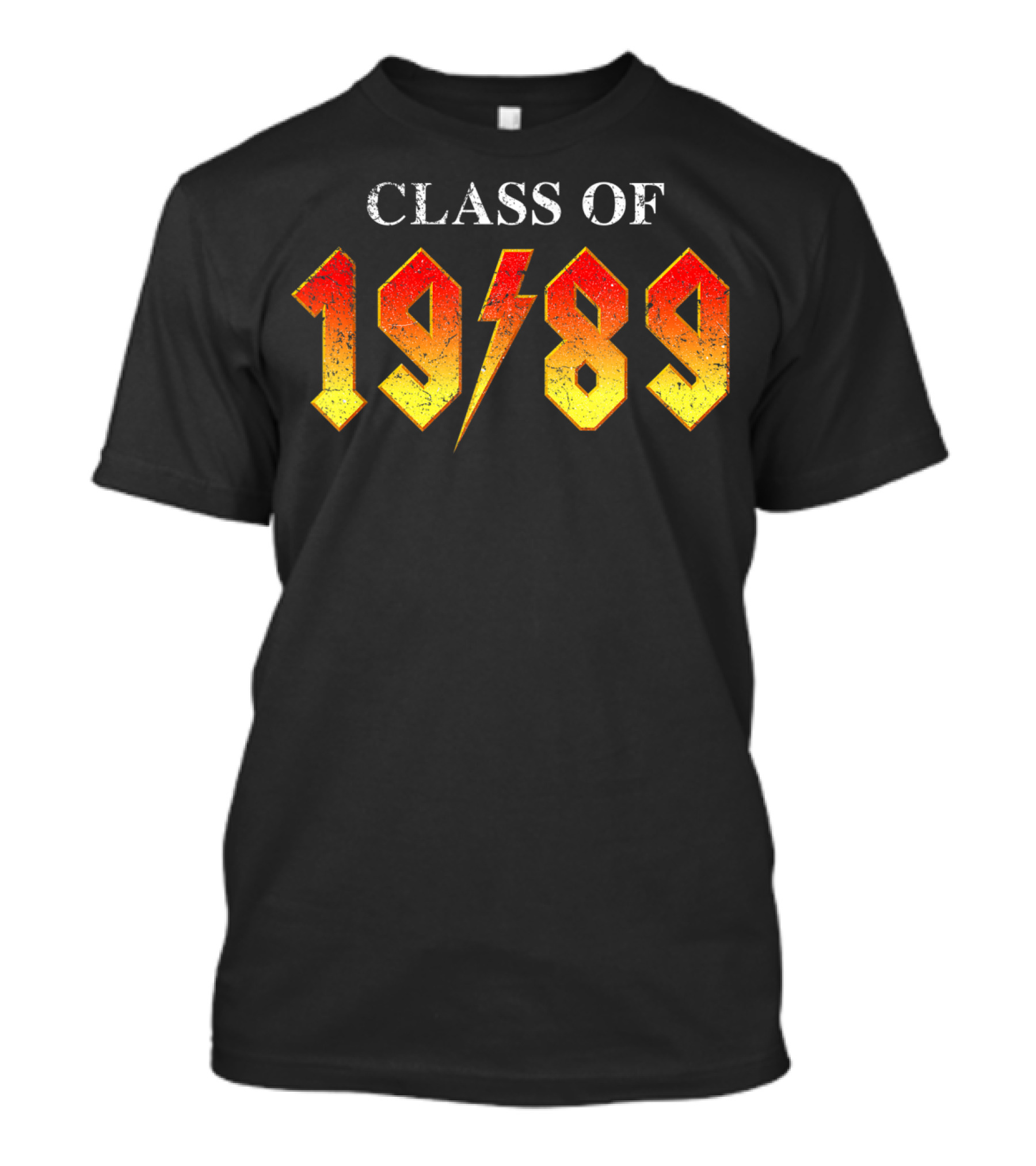 Class Of 1989 Classic Rock Reunion Bold Lightning Font T-Shirt