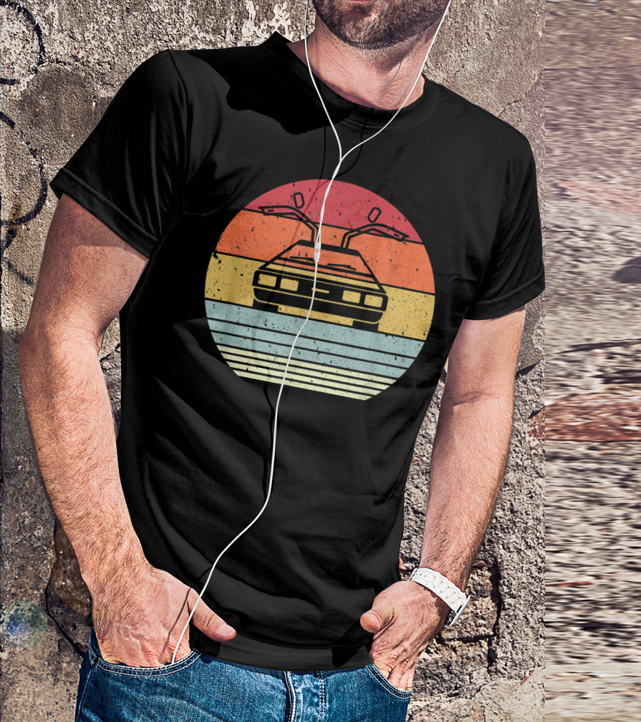 Retro Classic Car With Gullwing Doors T-Shirt