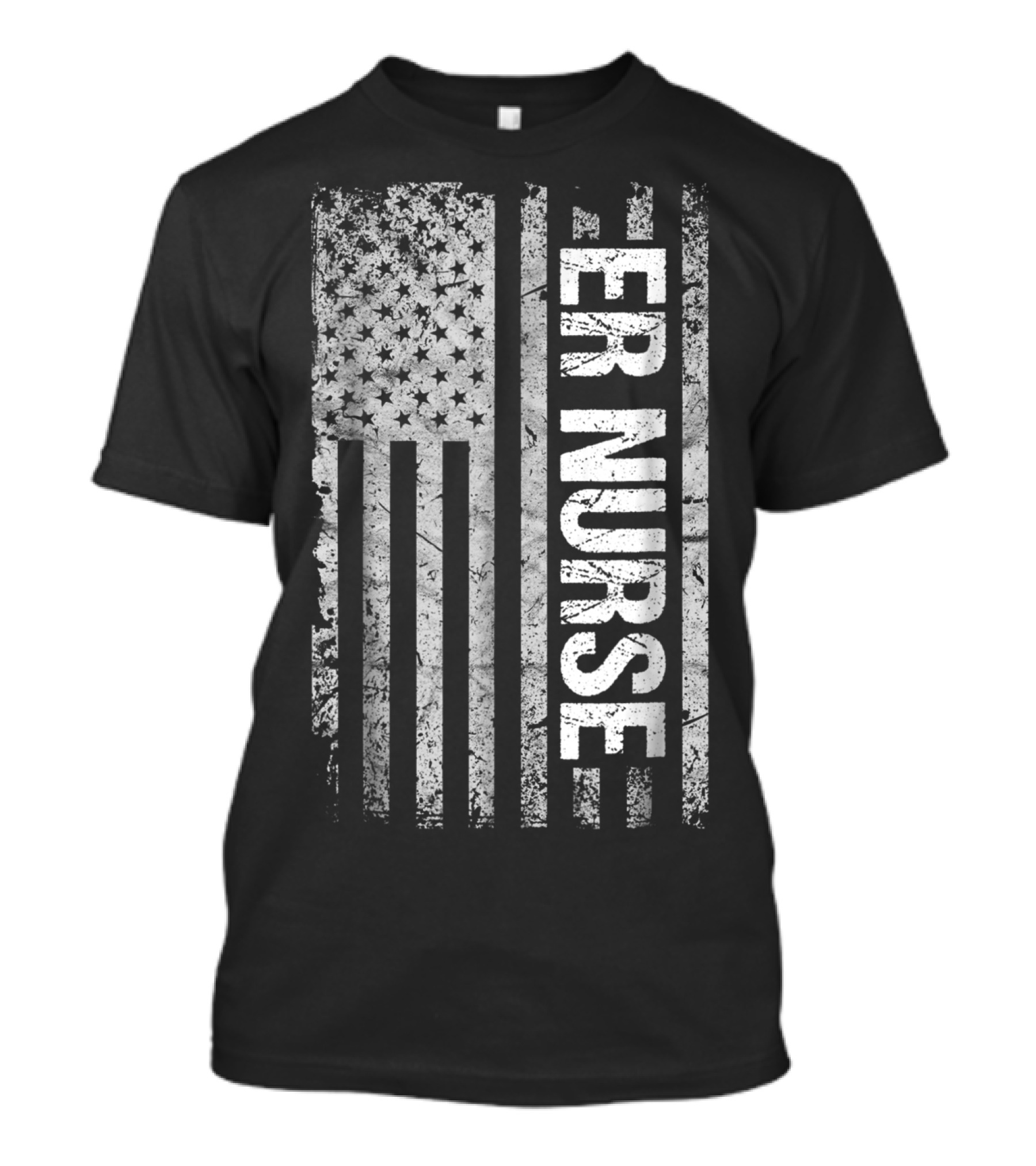 Classic Distressed Flag ER Nurse Emergency Room T-Shirt