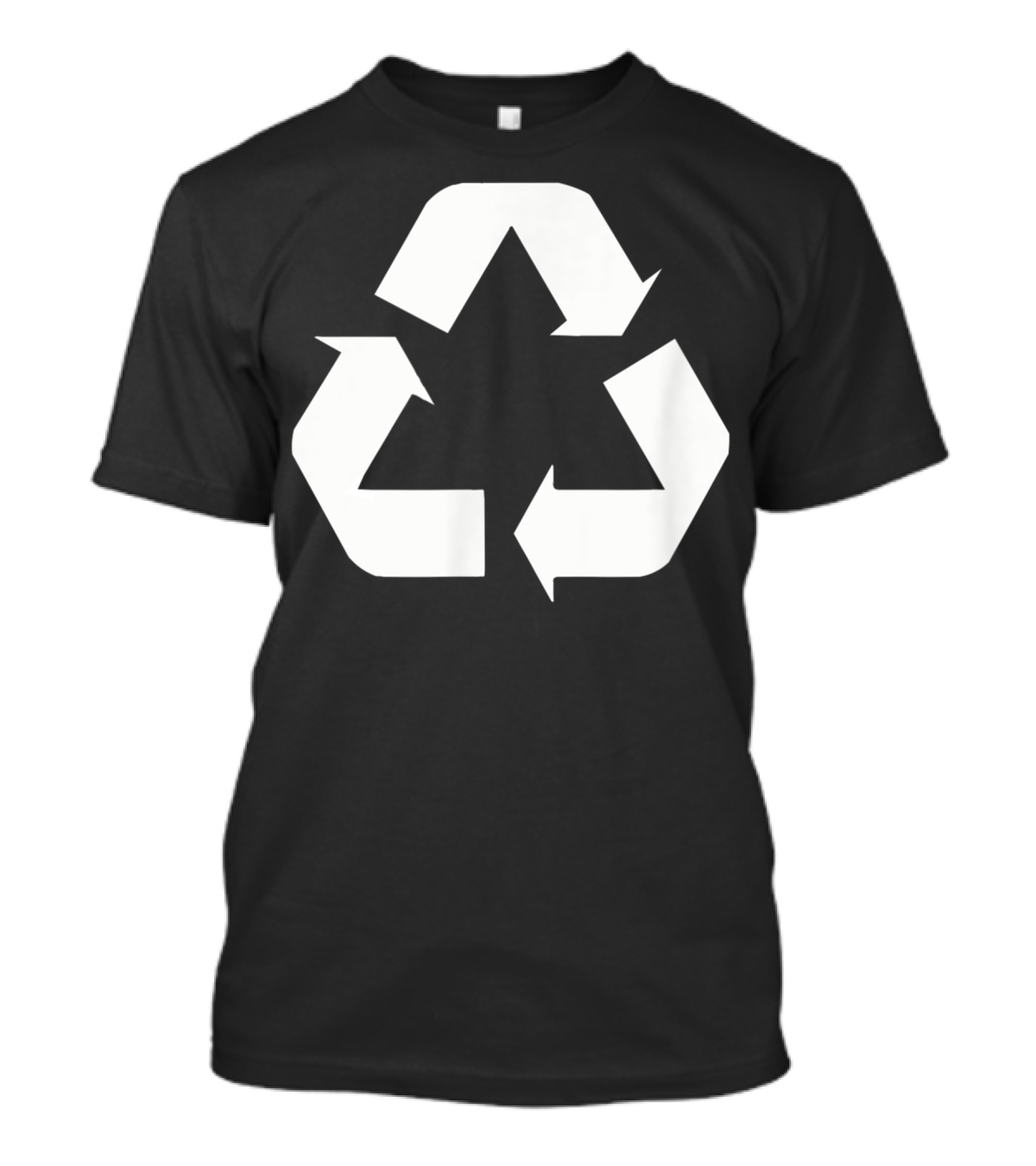 Classic White Recycle Sign On Green Background T-Shirt