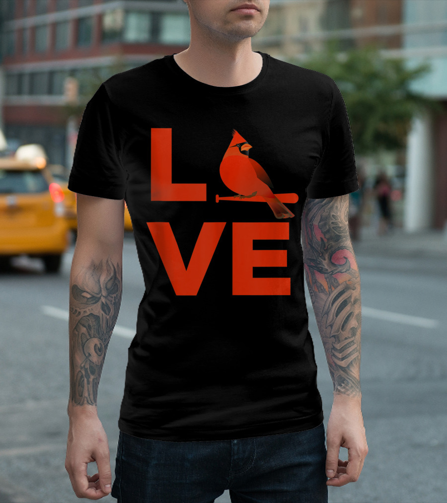 Classic Love St Louis Missouri Cardinal Baseball Fan T-Shirt