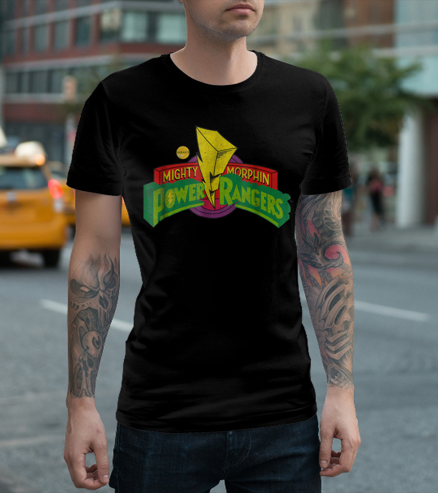 Saban's Classic Mighty Morphin Power Rangers Lightning Bolt T-Shirt