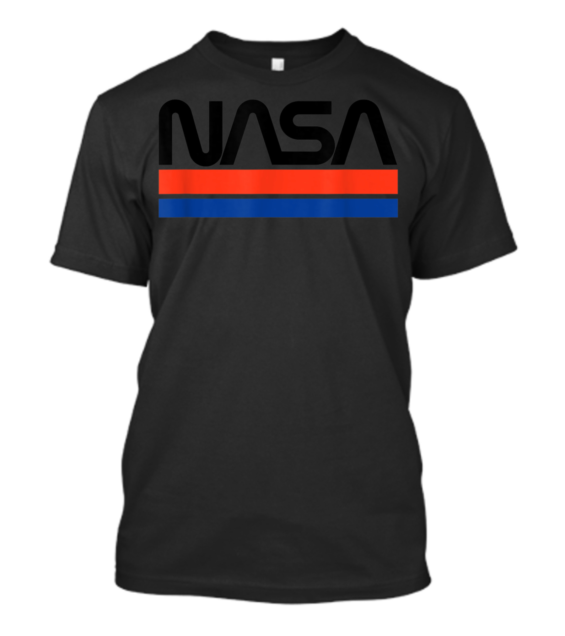 NASA Worm Logo Red Blue Stripes T-Shirt