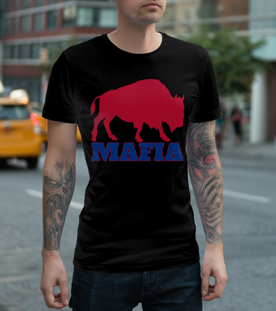 Bills Mafia Buffalo Sports Red Bull Blue Mafia T-Shirt