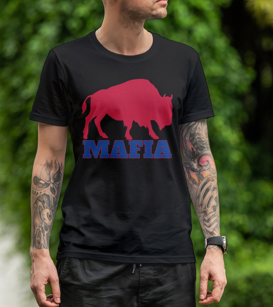 Bills Mafia Buffalo Sports Red Bull Blue Mafia T-Shirt
