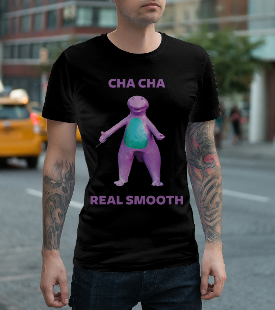 Cha Cha Real Smooth Purple Dinosaur Dance Move T-Shirt