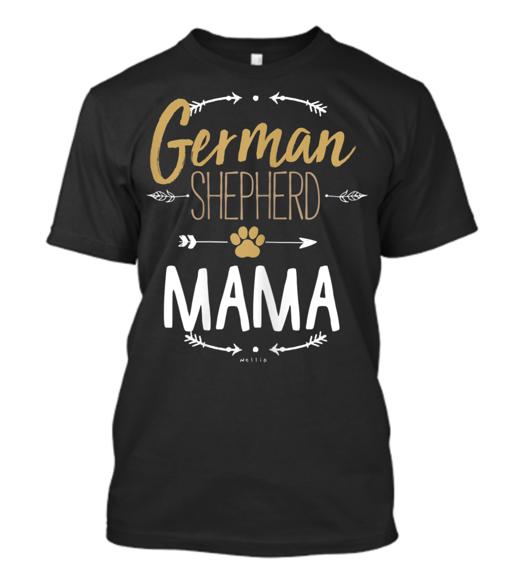German Shepherd Mama Arrows Paw Prints T-Shirt