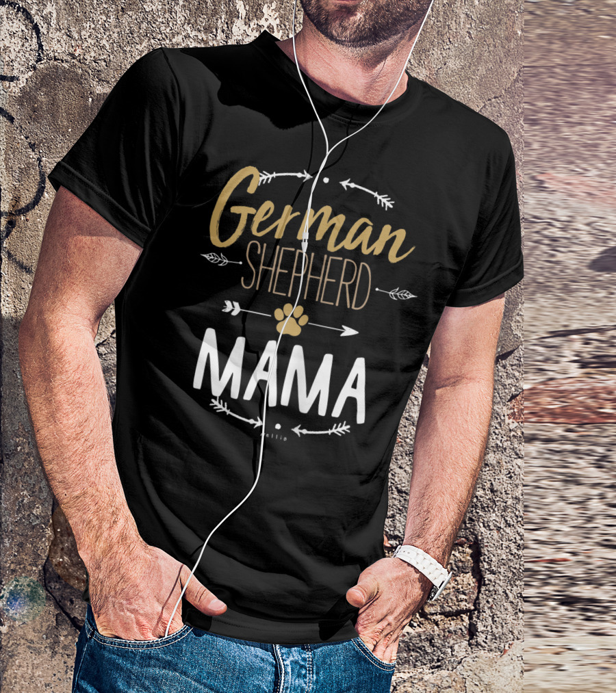 German Shepherd Mama Arrows Paw Prints T-Shirt