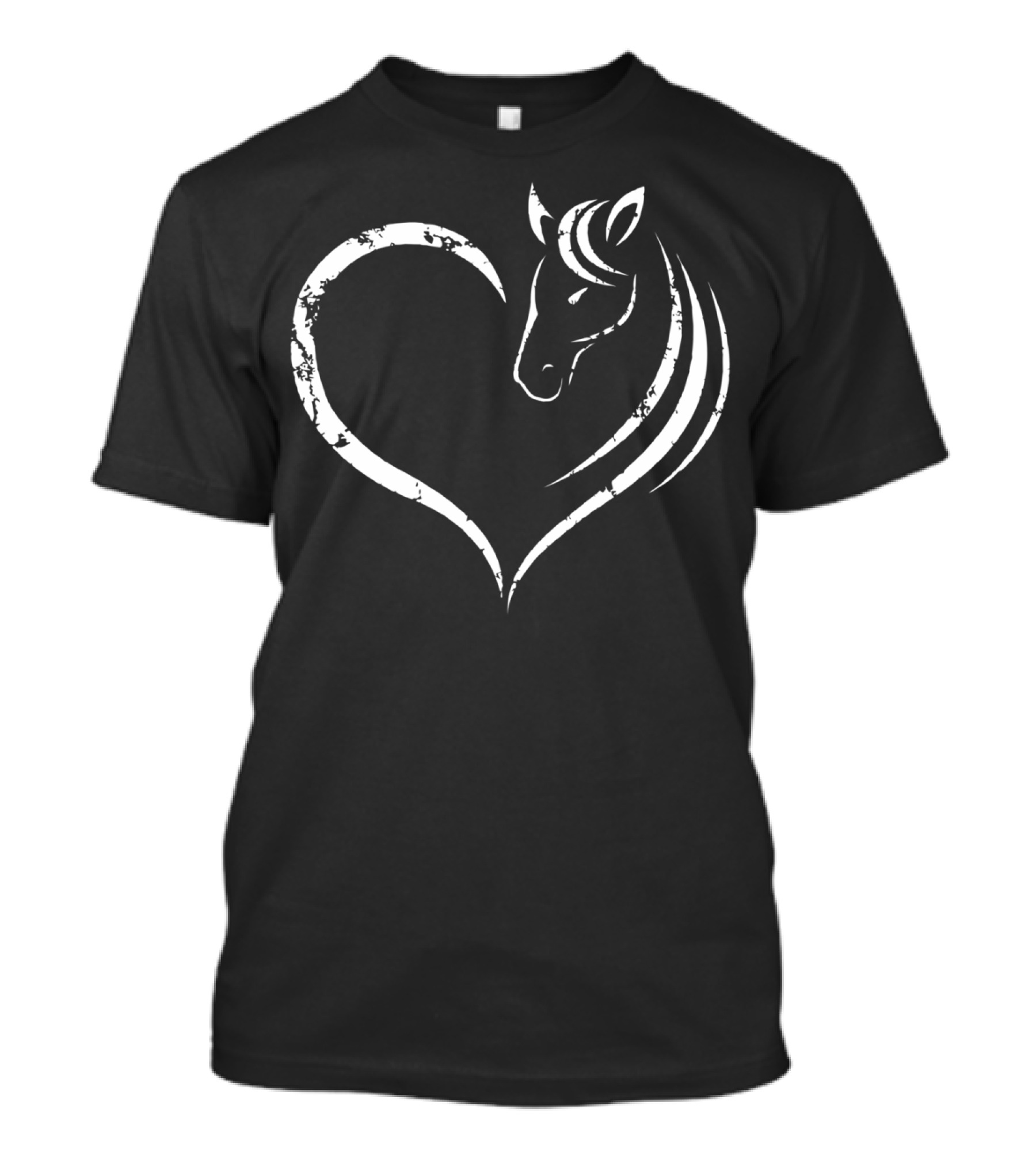 Horse Head Inside Heart Design For Women Ladies Girls T-Shirt