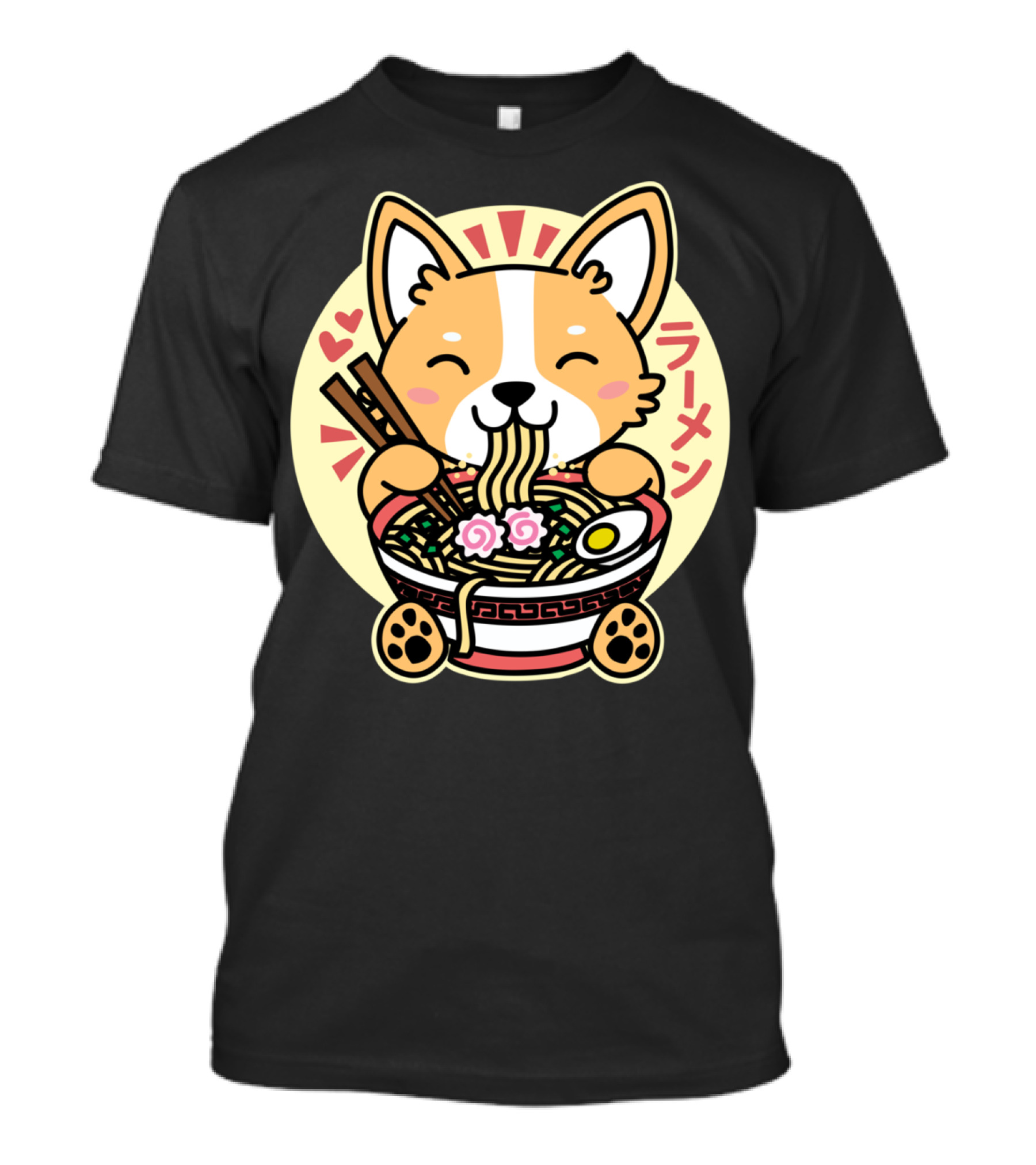 Kawaii Ramen Corgi Cute Anime Dog Japanese T-Shirt