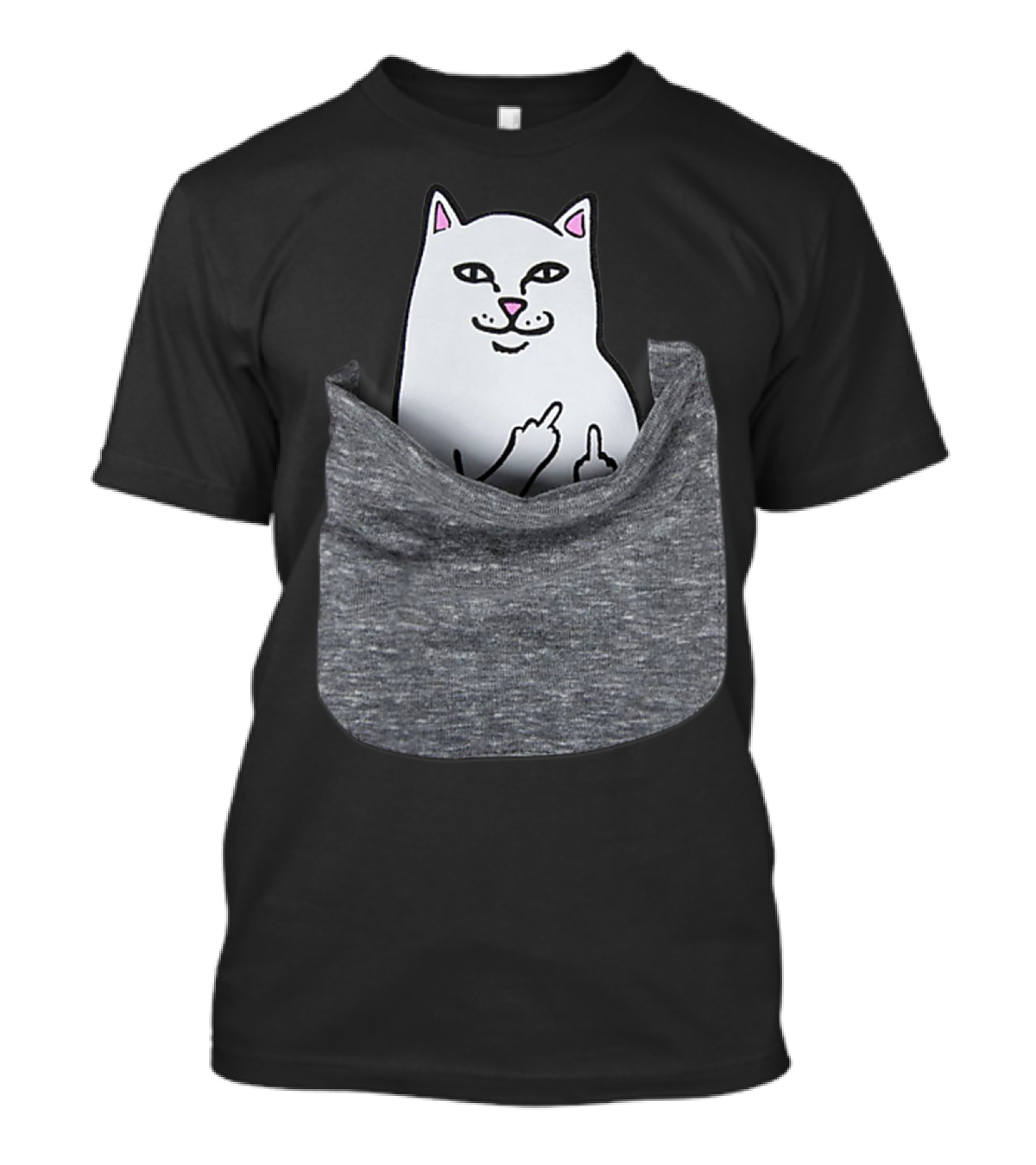 Kitty Cat Funny Cat In Pocket Gesture T-Shirt