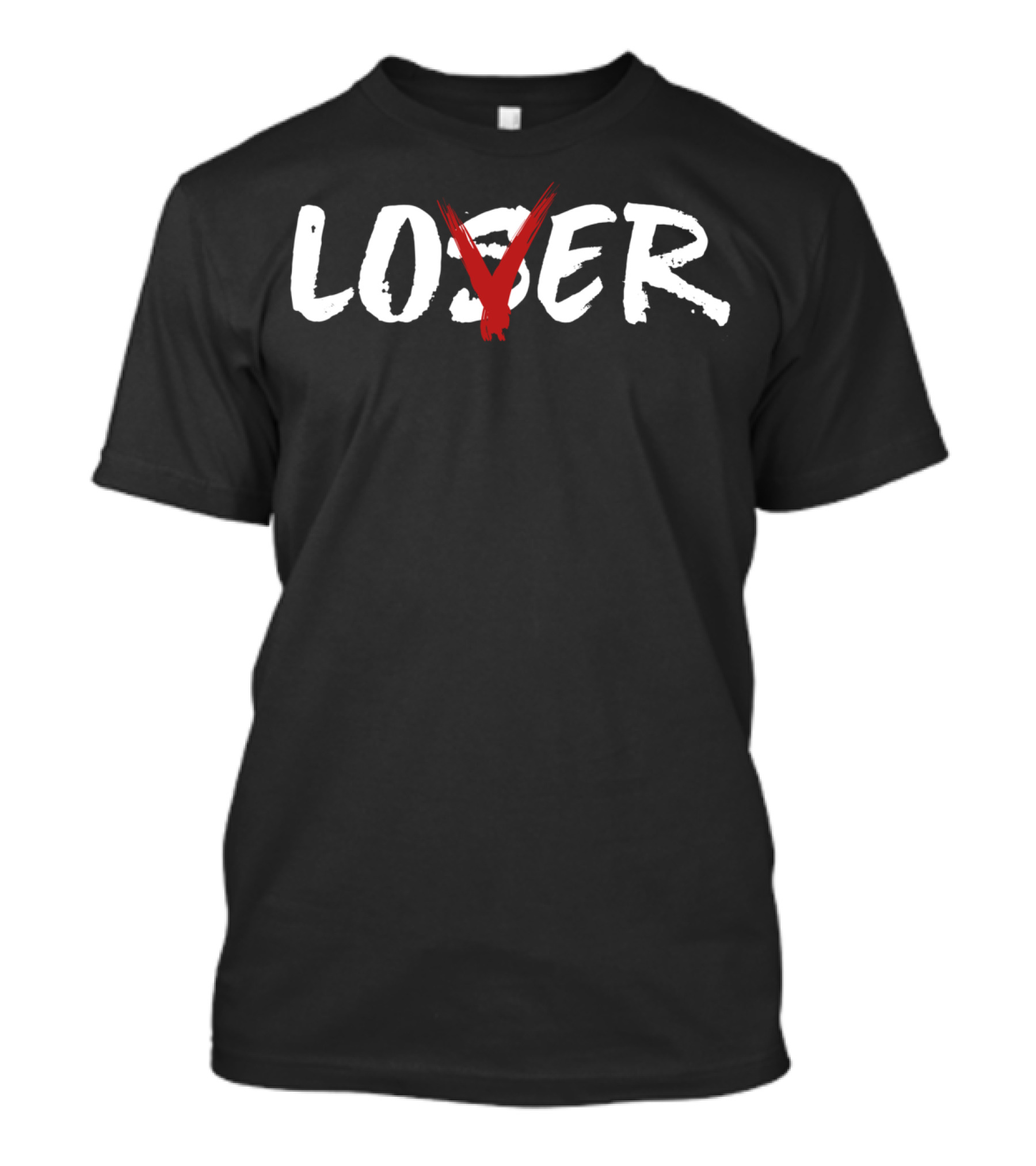 Lover Loser Horror Club Red V Brushstroke Horror T-Shirt