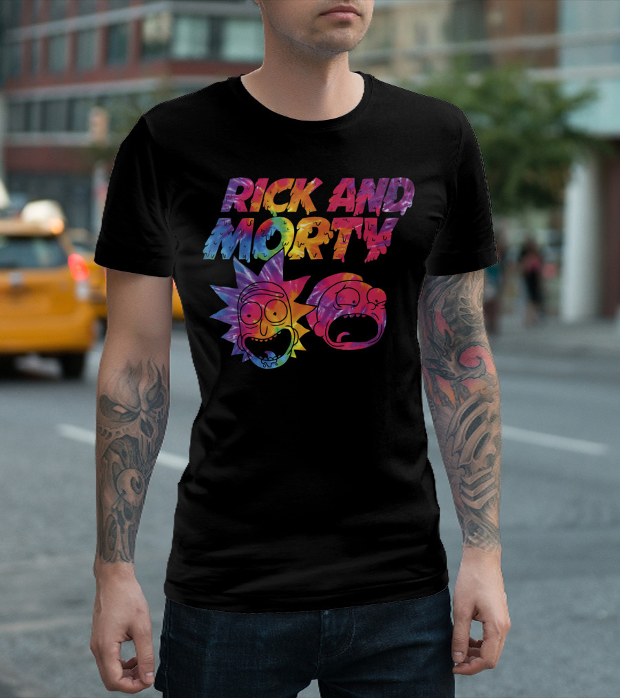 Rick And Morty Tie Dye Drip Mademark Collaboration T-Shirt