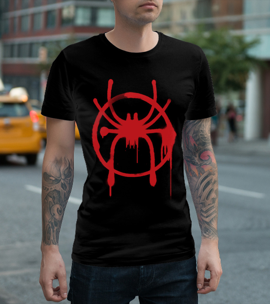 Marvel Spider-Man Into The Spider-Verse Miles Morales Red Spider T-Shirt