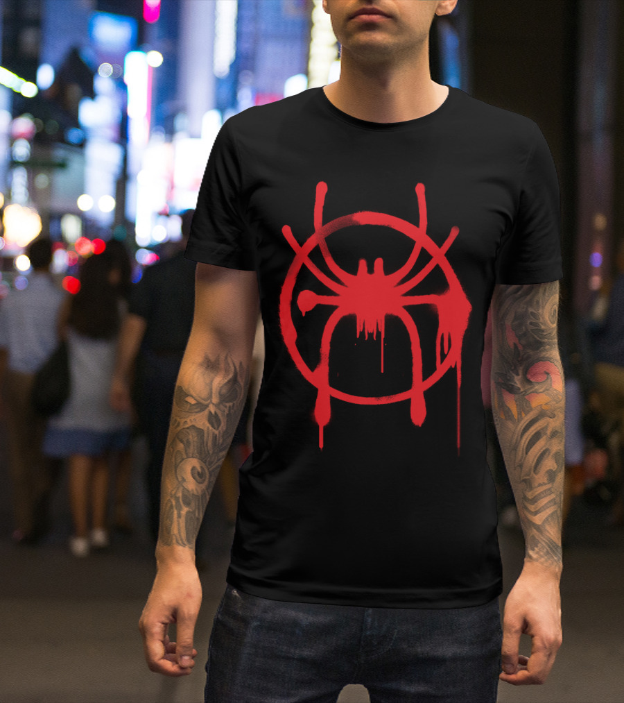 Marvel Spider-Man Into The Spider-Verse Miles Morales Red Spider T-Shirt