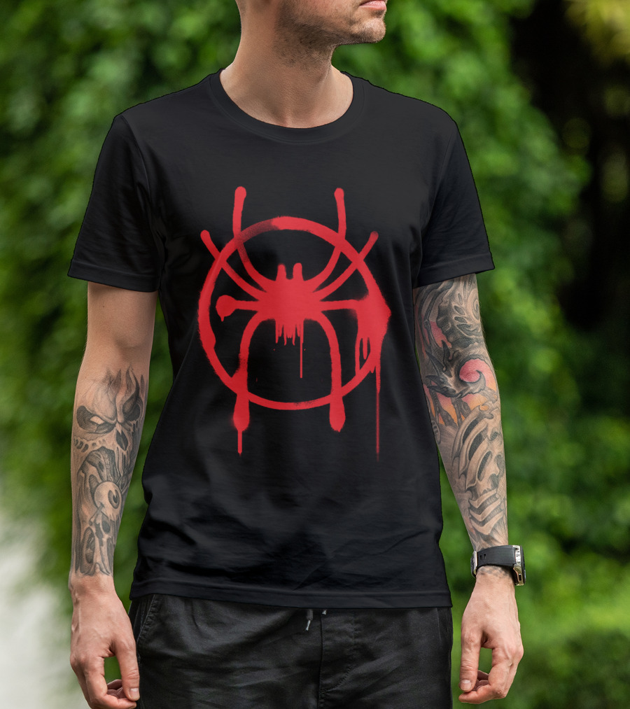 Marvel Spider-Man Into The Spider-Verse Miles Morales Red Spider T-Shirt