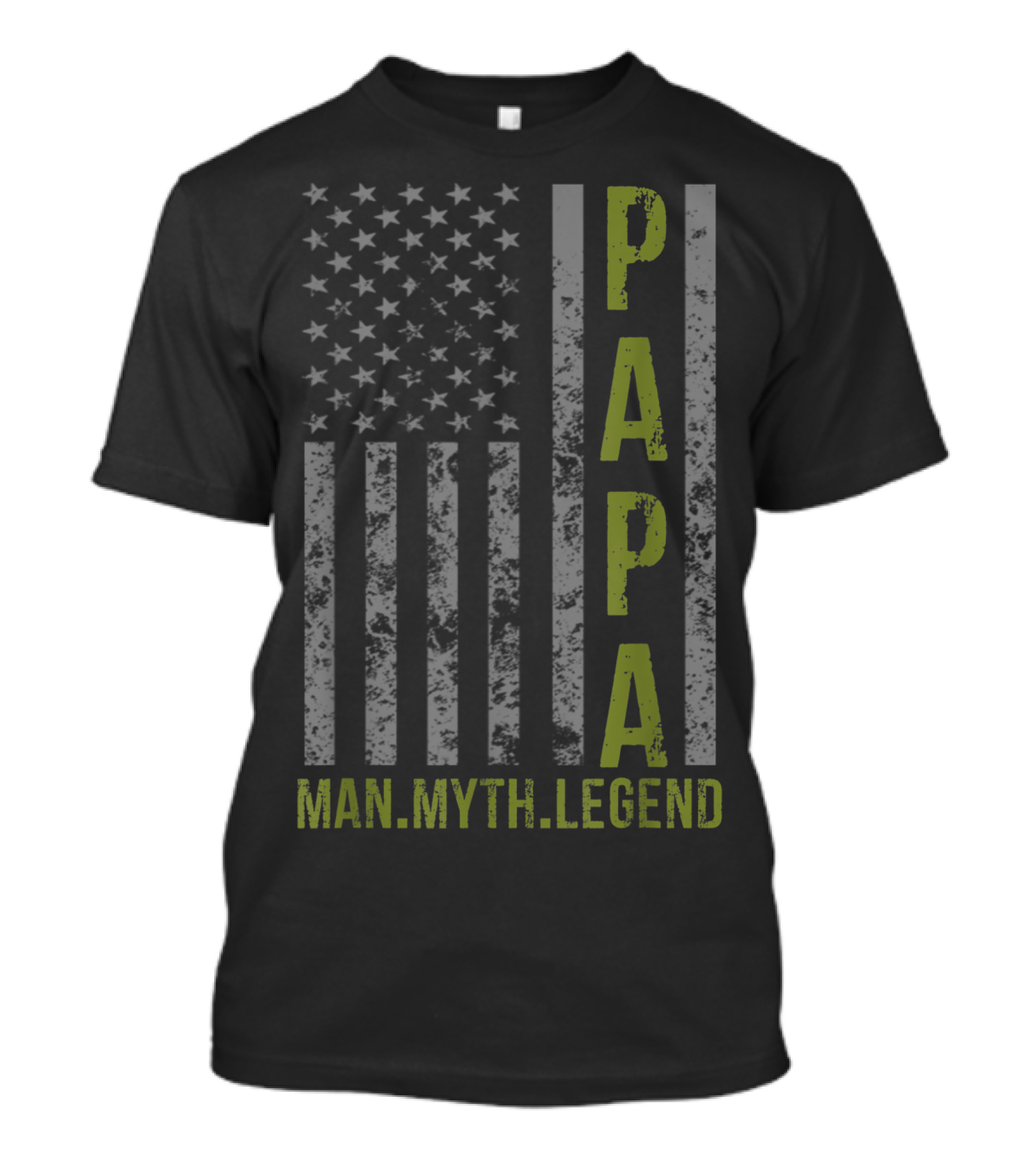 Papa Man Myth Legend Patriotic American Flag T-Shirt