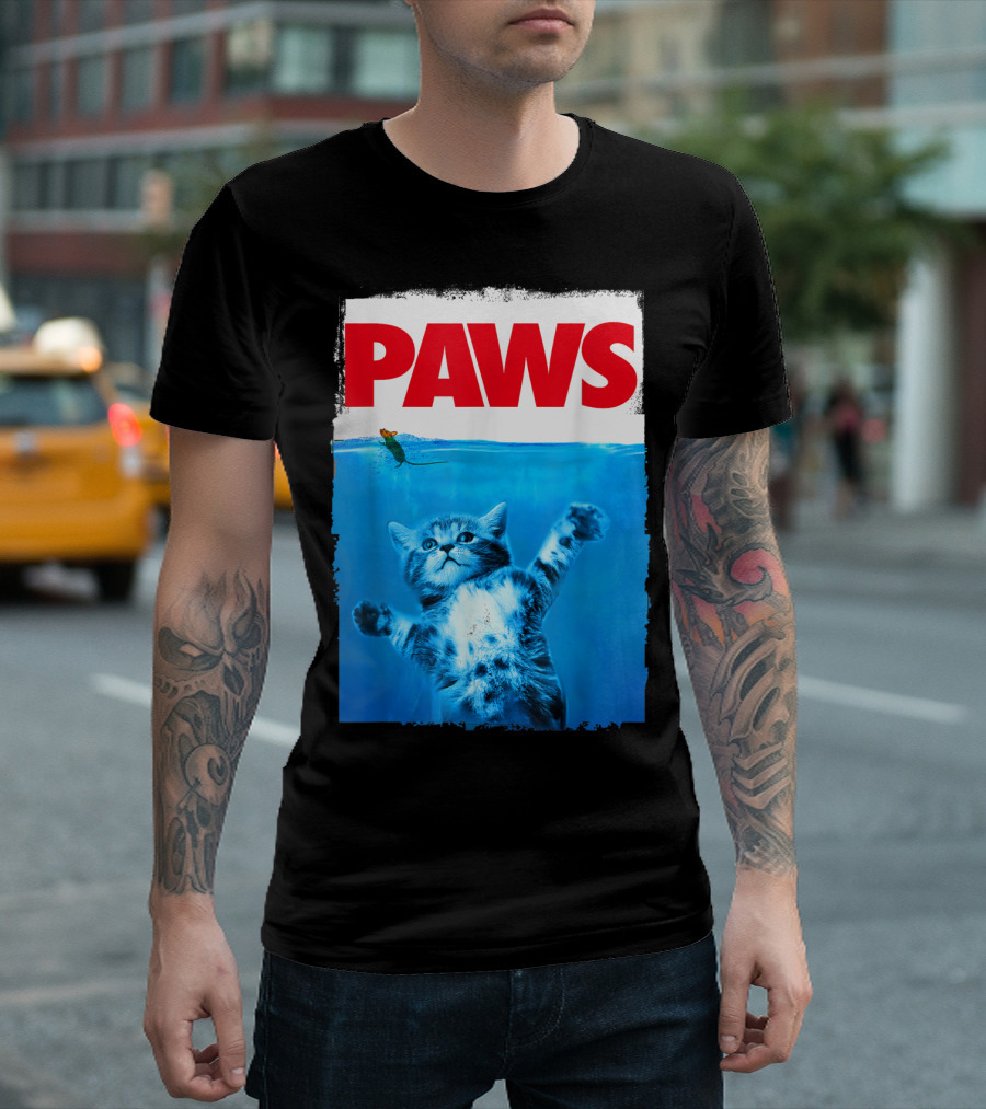 Paws Funny Cat And Mouse Cute Cat Lover T-Shirt