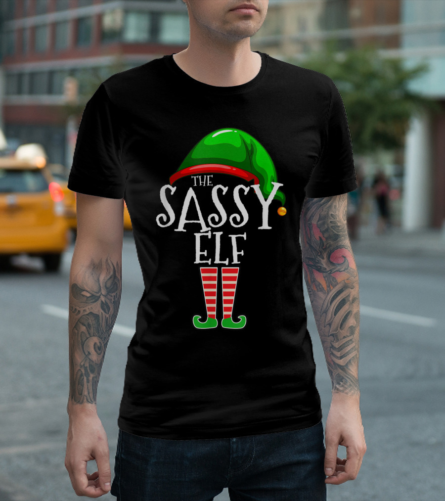 The Sassy Elf Christmas Family Group Matching Pajamas T-Shirt
