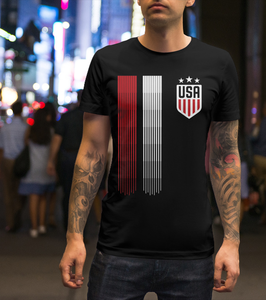 USA Soccer Cool USA Shield Stars Stripes T-Shirt