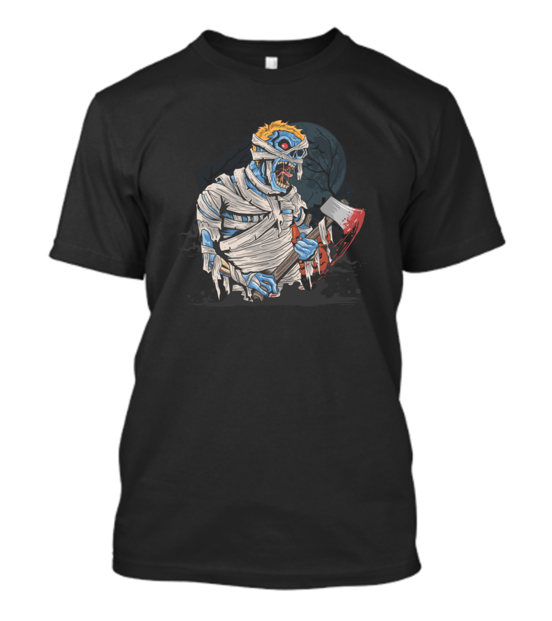 Badass Halloween Costume Mummy Zombie Killer With Axe T-Shirt