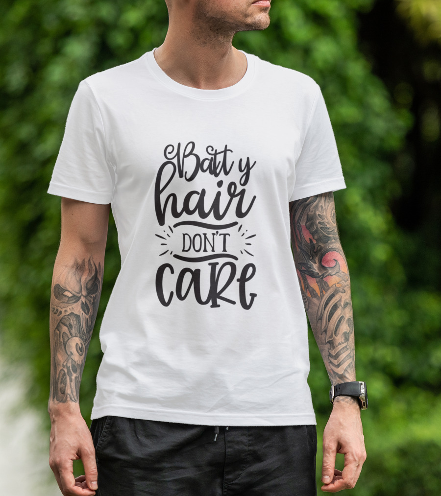 Batty Hair Don't Care Halloween Humor T-Shirt