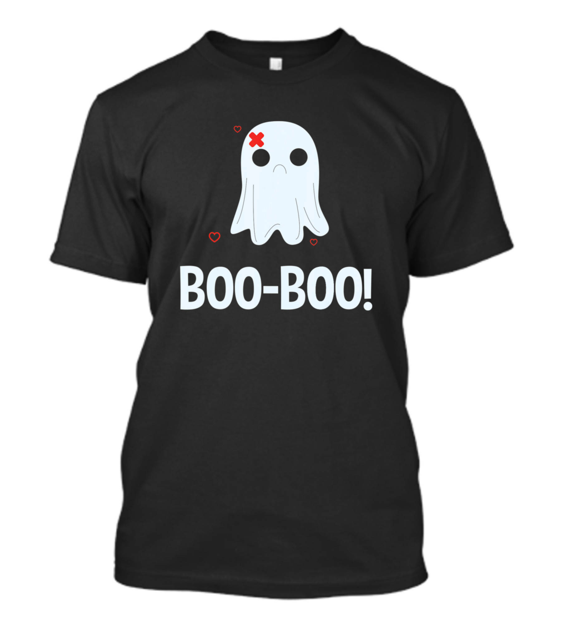 Boo Boo Cute Ghost With Bandage And Hearts T-Shirt