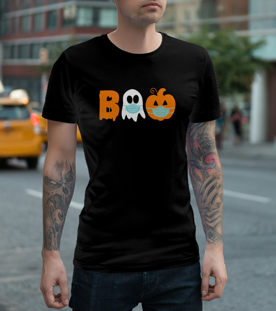 Boo Ghost Pumpkin Masks Halloween T-Shirt