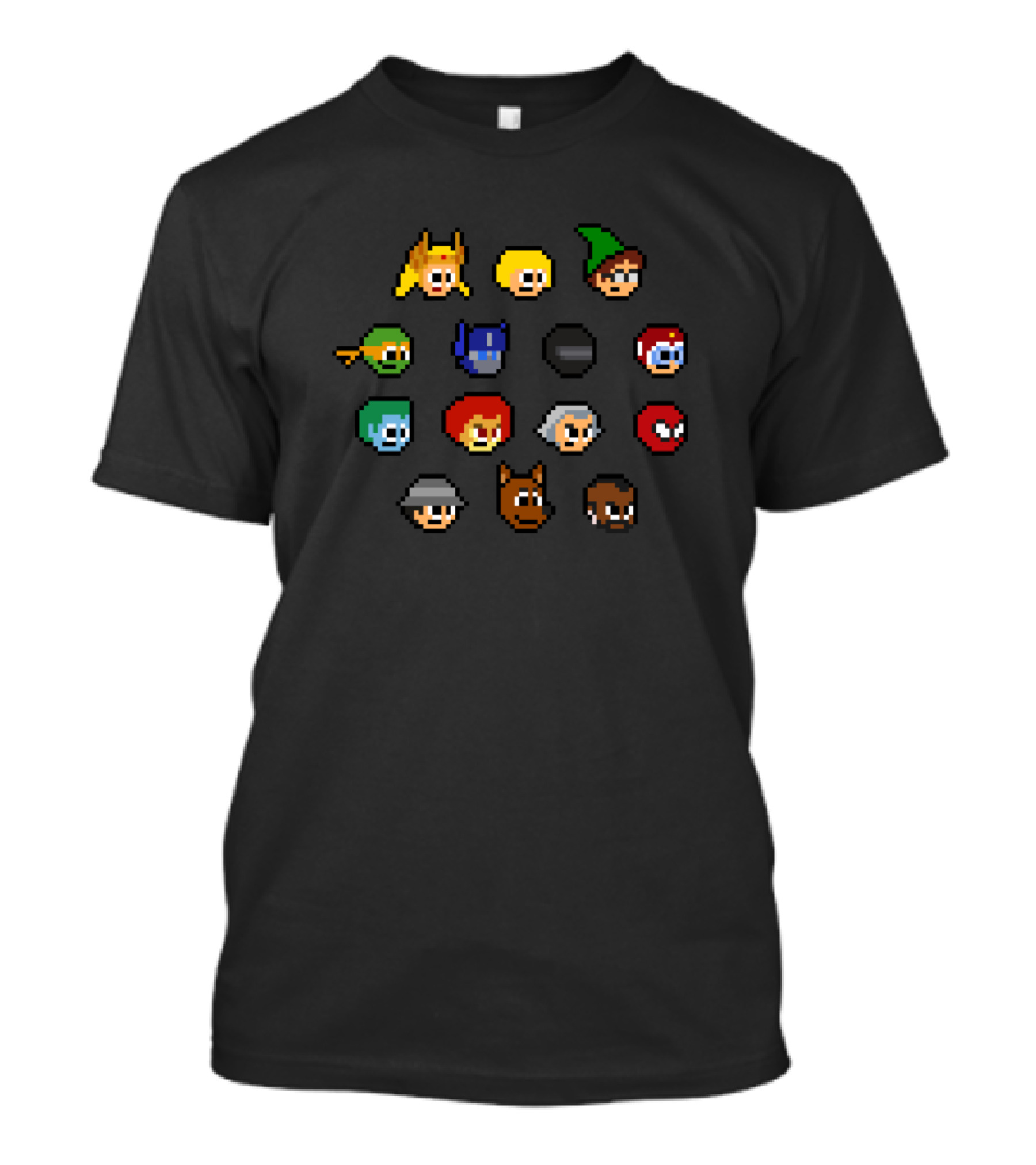 '80s CARTOONS Pixel Heads Iconic Characters Collection T-Shirt