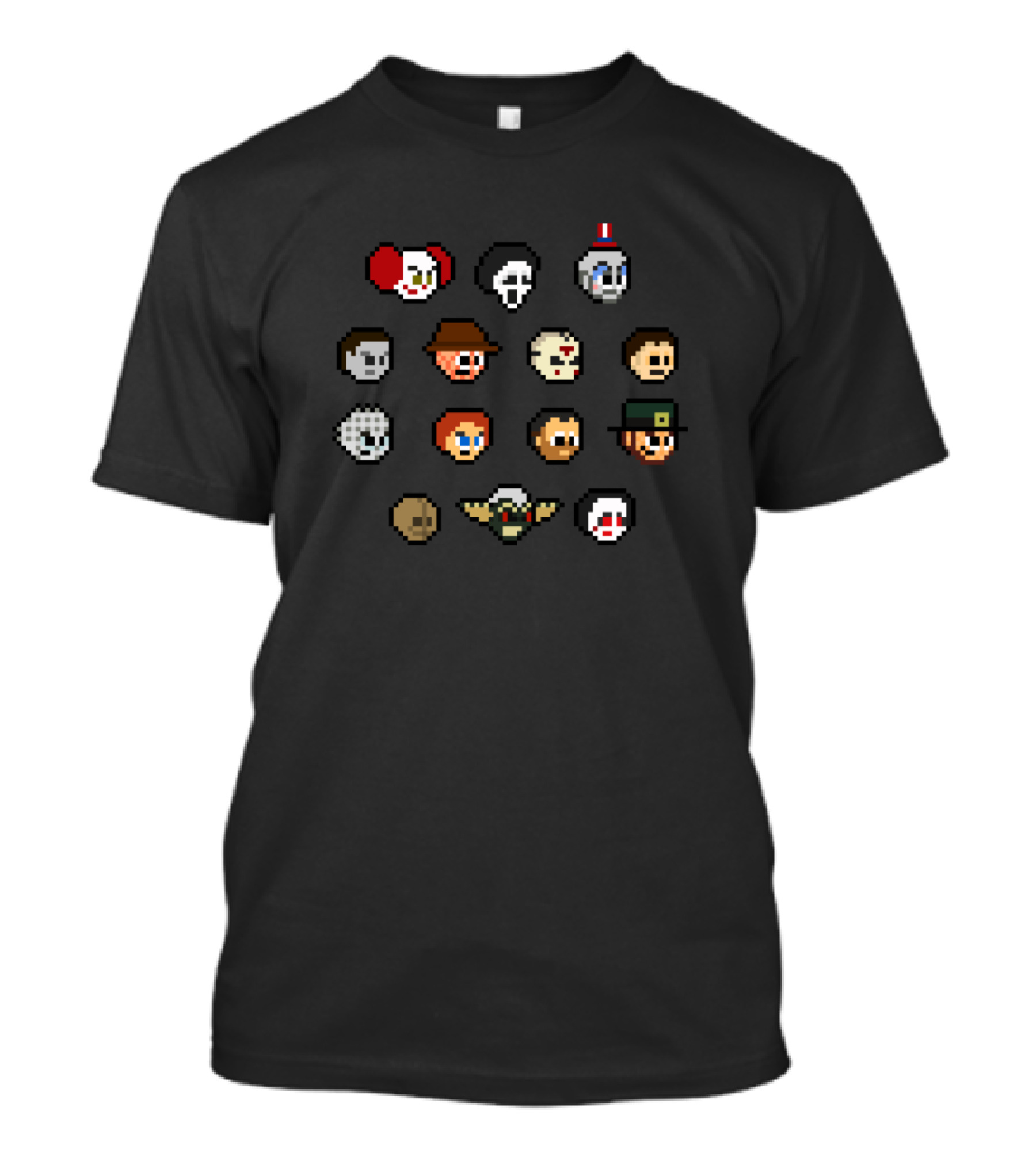 HORROR ICONS Pixel Heads Classic Characters Collection T-Shirt