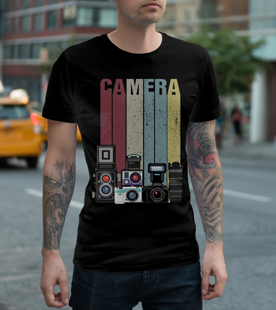 Camera Vintage Photography Equipment Retro Style Valentine's Day Gift T-Shirt