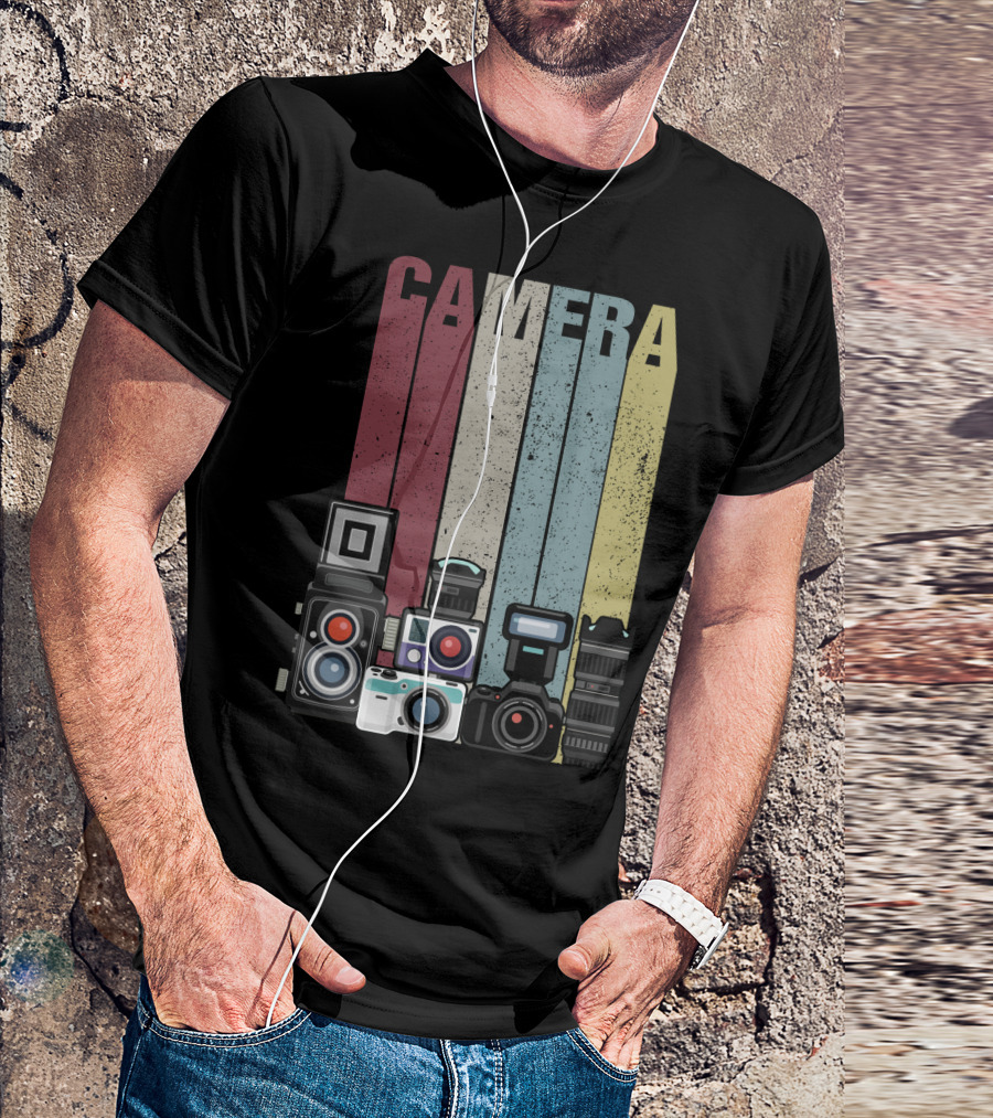 Camera Vintage Photography Equipment Retro Style Valentine's Day Gift T-Shirt