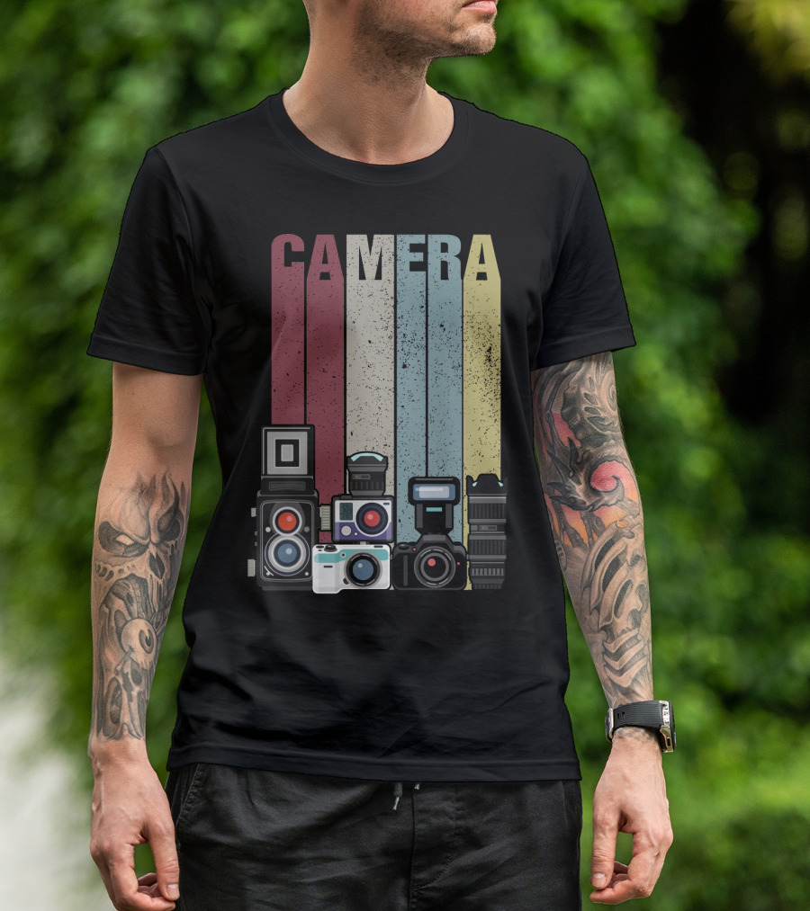 Camera Vintage Photography Equipment Retro Style Valentine's Day Gift T-Shirt