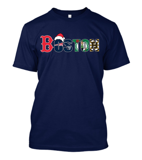 Boston Red Sox Patriots Celtics Bruins Christmas T-Shirt
