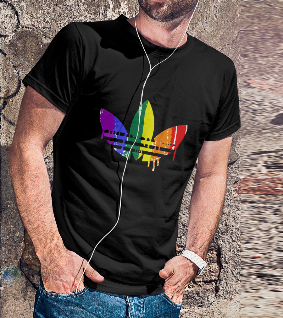 Rainbow Trefoil Dripping Paint New Fashion T-Shirt